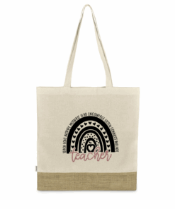 Teacher cotton Jute bag - Rainbow teacher (a)