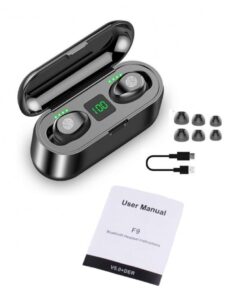 TechnopaQt F9 True Wireless Earphones - Black