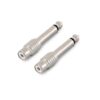 Tecnix 1/4'' Jack to RCA Female Silver Chassis Adaptor - pair
