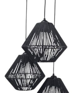 Teempeest 3 Way Black Threaded Pendant Light - 1 Pack
