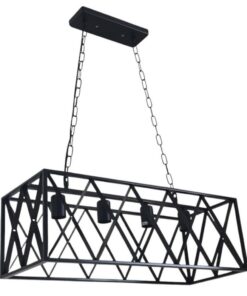 Teempeest Black Steel 4 Way Pendant Light - E27 Globes Required