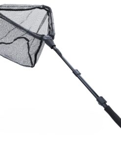 Telescopic Rubber Coated Landing Net (Foldable) - Black