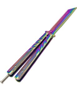 Temper Steel Coloured Butterfly Knife (Rainbow)
