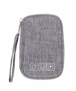 Ten Tech Waterproof Cable Pouch Travel USB Electronics Charger Organizer - Grey