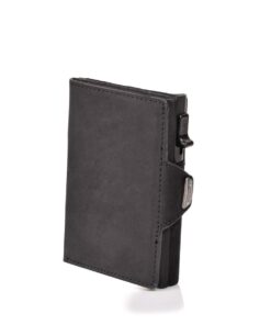 The Automatic Leather Pop Up Wallet Card Holder With RFID & Coin Pocket - Black