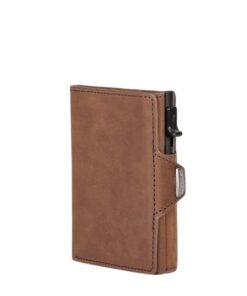 The Automatic Leather Pop Up Wallet Card Holder With RFID & Coin Pocket - Brown