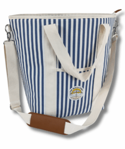The Beach Bums Tote Cooler Bag - Blue stripe
