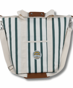 The Beach Bums Tote Cooler Bag - Green stripe