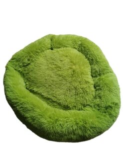 The calming cuddler Plush Pet Bed - Large (90cm) Grey/Lime Green - Lime Green