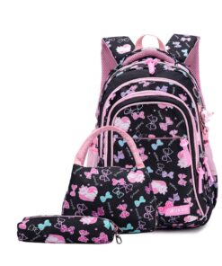 The Clip - Backpack 3 Pieces Set Waterproof School Bags for Girls - Black
