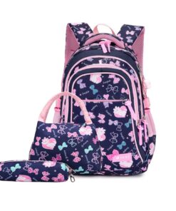 The Clip - Backpack 3 Pieces Set Waterproof School Bags for Girls - Dark Blue