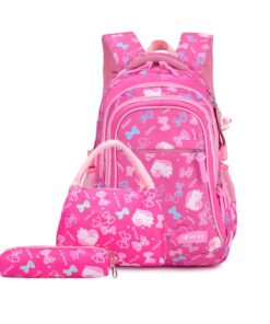 The Clip - Backpack 3 Pieces Set Waterproof School Bags for Girls - Red