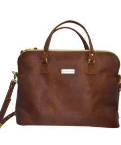 The Covet Ladies Leather Briefcase - Warm Tan
