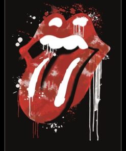 The Rolling Stones - Graffiti Lips Poster with Black Frame