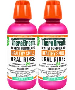 Therabreath Mouthwash - Healthy Smile - Sparkle Mint - 473ml x 2 bottles