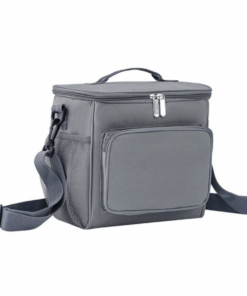 Thermal Insulated Lunch Cooler Bag with Strap - Grey