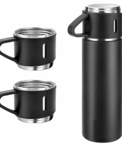 Thermal Insulated Travel Flask Set - Black