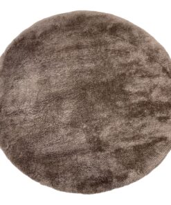 Thick Pile Fine Quality Brown Fluffy Round Rug - 120 x 120 cm