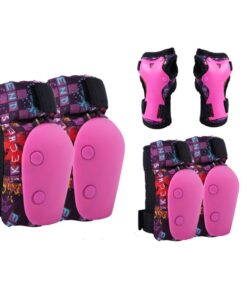 Thickening Adjustable Sports Protective Gear Kit for Kids - 6 Piece - Pink