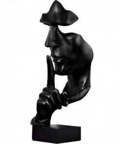 Thinker Statue Silence is Gold Abstract Art Statue Keep Resin Sculptures