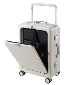 Three-Digit Combination Lock Suitcase 20 Inches - White