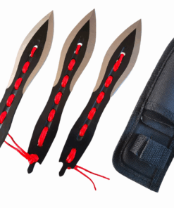 Throwing knife set of 3 With Nylon Sheath Black