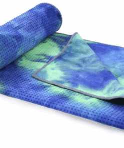 Tie Dye Non Slip Yoga Towel Mat Hot Yoga Towel With PVC Grip Dots - Tie Dye Blue/Green
