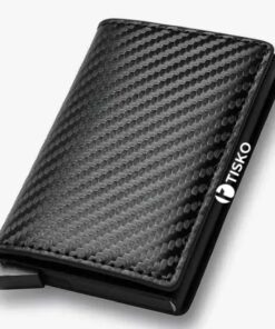 TISKO - RFID Blocking Anti-theft PU Leather Credit Card Holder Wallet- Black