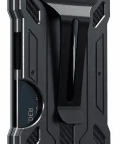 TISKO RFID Blocking Carbon Fiber Wallet with Money Clip Card Holder - Black