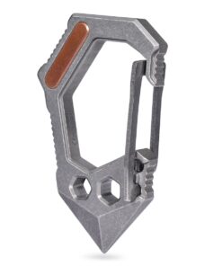 Titanium Alloy EDC Carabiner Clip with Prybar (Copper Inlay)