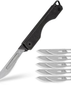 Titanium Alloy EDC Folding Pocket/Keychain Knife (Suminagashi Pattern) - PVD Black Ti
