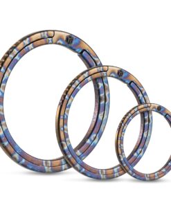 Titanium Alloy EDC Keyring Set Flame Anodised (1L+1M+1S)