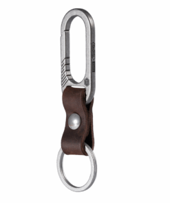 Titanium Alloy EDC Leather Keychain Clip
