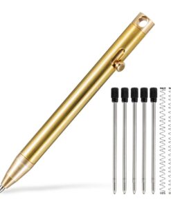 Titanium Alloy EDC Mini Bolt-Action Pen (Titanium/Brass) - Brass
