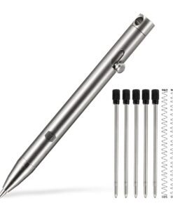 Titanium Alloy EDC Mini Bolt-Action Pen (Titanium/Brass) - Polished Titanium