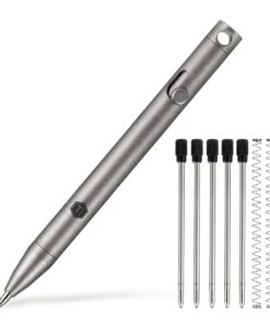 Titanium Alloy EDC Mini Bolt-Action Pen (Titanium/Brass) - Stonewashed Titanium