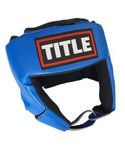 TITLE Boxing And Combat Open Face Competition Headgear - Blue And Red - Blue