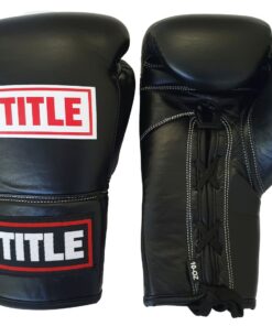 TITLE Pro Fight Leather Boxing Gloves - Black - 8 oz