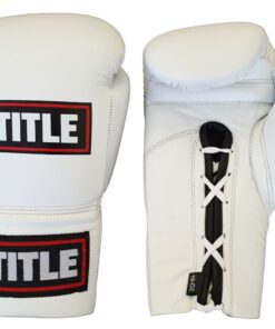 TITLE Pro Fight Leather Boxing Gloves - White - 8 oz