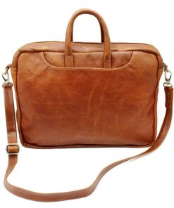TM Leather 15 inch -17inch Tan Laptop Bag