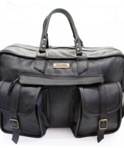 TM Leather Brown Safari Kruger Duffle Bag - Black