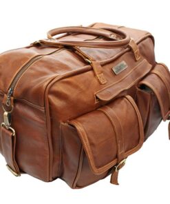 TM Leather Brown Safari Kruger Duffle Bag - Brown