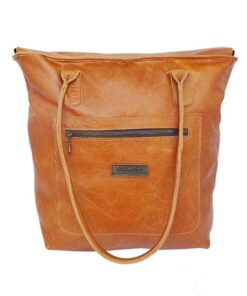TM Leather Brown Tote Bag