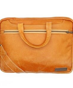 TM Leather Laptop Bag - Butternut
