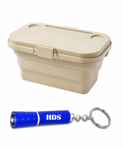 TMH Multifunctional Foldable Picnic Basket with HDS Torch - Brown