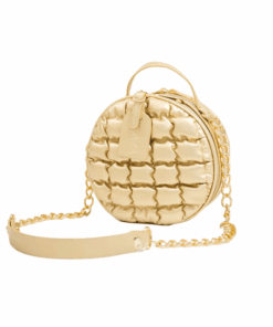 Toktok Small Round Portable Crossbody Shoulder Bag - Gold