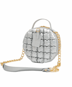 Toktok Small Round Portable Crossbody Shoulder Bag - Silver