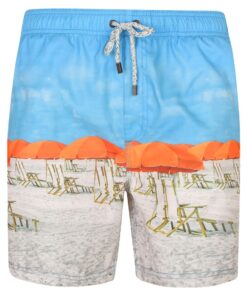 Tokyo Laundry - Mens Kohen Beach Parasol Scene Print Swim Shorts [Parallel Import] - S