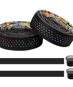 Toopre - Elite Non-Slip Punched Bicycle Handlebar Tape - Rainbow Black