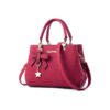 Top Handle Satchel Fashion Tote Handbag - Red